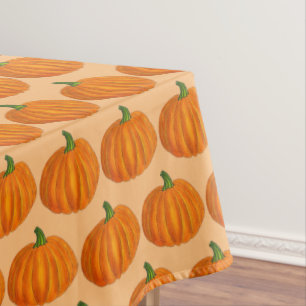 Pumpkin Patch Orange Autumn Harvest October Gourd Tablecloth