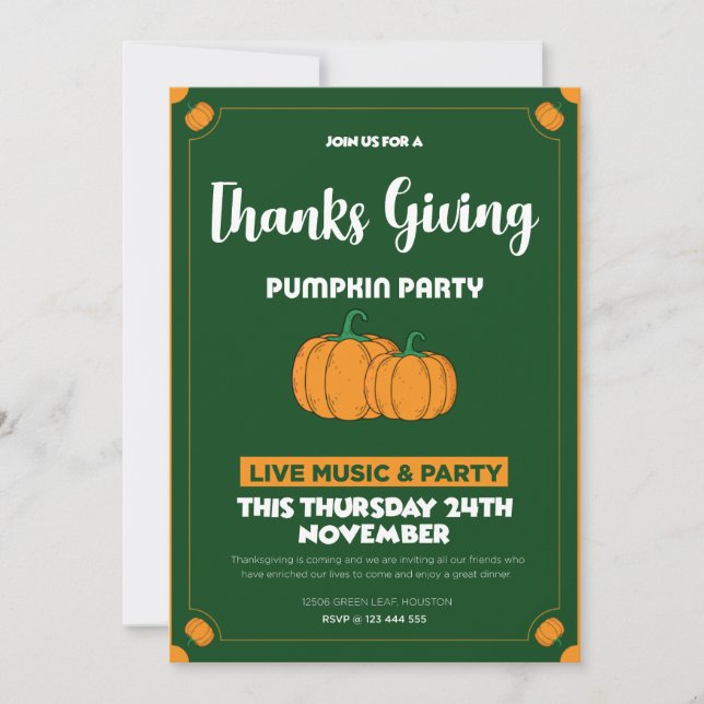 Pumpkin Patch Party A Harvest Gathering Delights Invitation (Front)