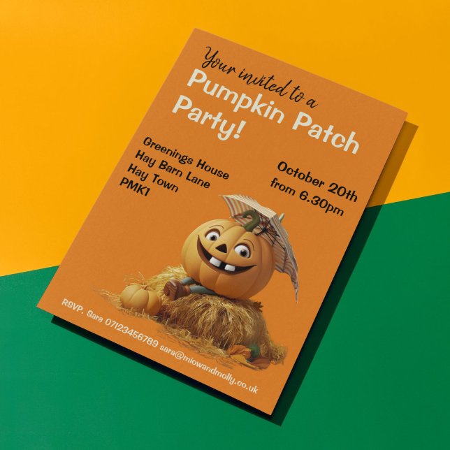 Pumpkin Patch Party Child Friendly Halloween Fall Invitation (Creator Uploaded)