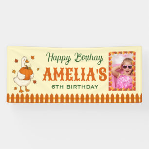 Pumpkin Patch Photo Happy Birthday Party Banner