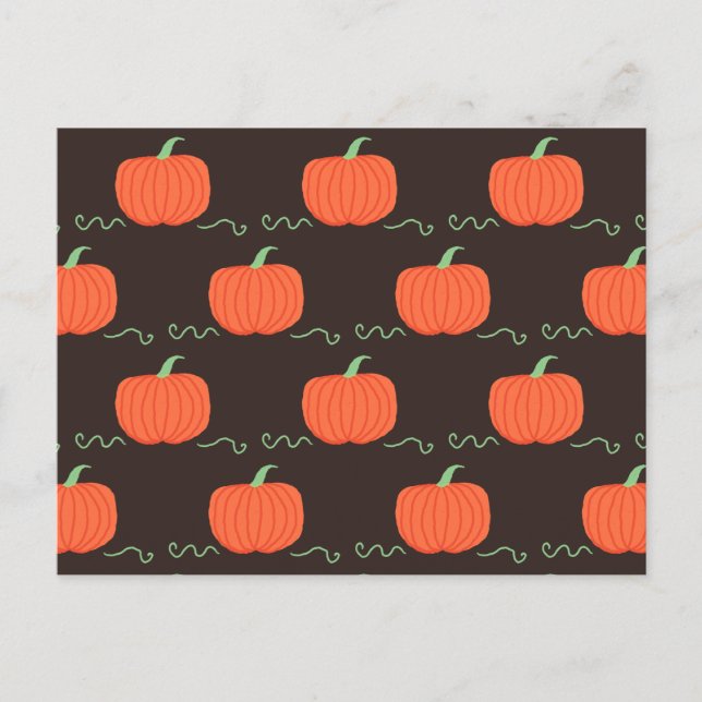 Pumpkin Patch Postcard (Brown & Orange) (Front)