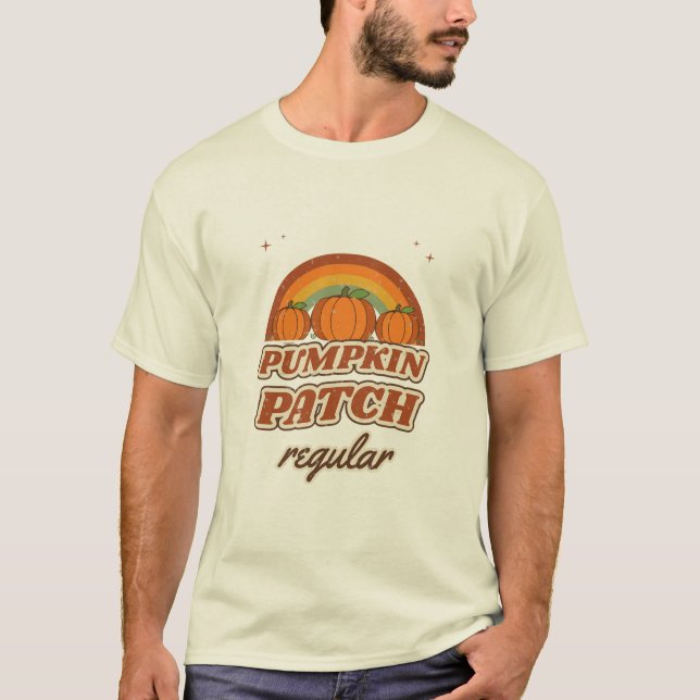 Pumpkin Patch Regular Retro 70s Fall Pumpkins T-Shirt (Front)