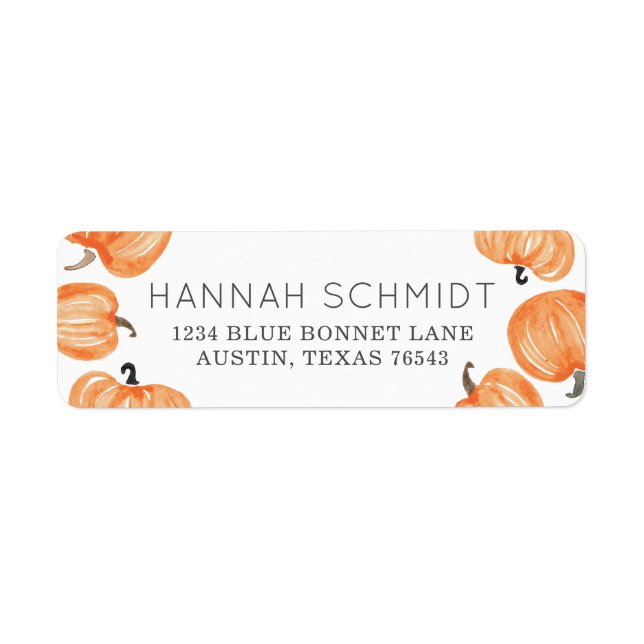 Pumpkin Patch Return Address Label (Front)