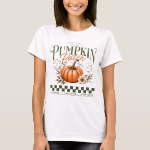Pumpkin Patch rustic cosy autumn floral retro T-Shirt