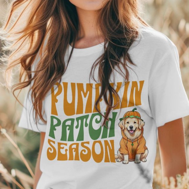 Pumpkin Patch Season Golden Retriever Fall Shirt (Pumpkin Patch Season Golden Retriever Fall Shirt)