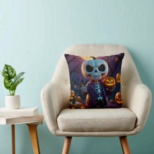 Pumpkin Patch Skeleton Companion Cushion