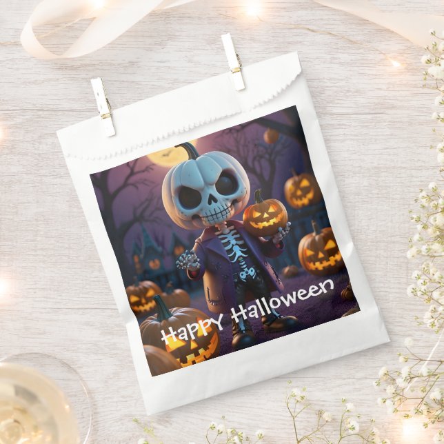 Pumpkin Patch Skeleton Companion Favour Bag (Clipped)