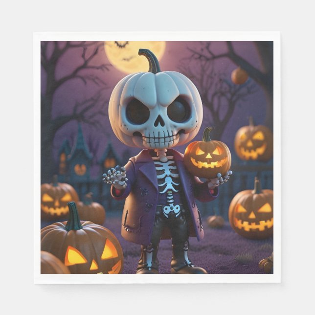 Pumpkin Patch Skeleton Companion Napkin (Front)