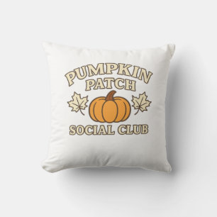 Pumpkin Patch Social Club � Cosy Autumn Aesthetic Cushion