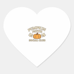Pumpkin Patch Social Club � Cozy Autumn Aesthetic  Heart Sticker