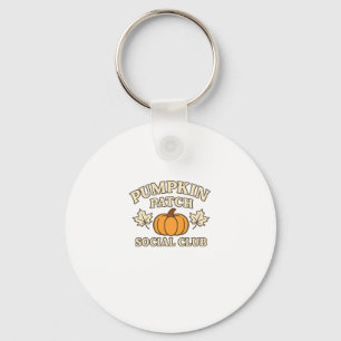 Pumpkin Patch Social Club � Cozy Autumn Aesthetic Key Ring