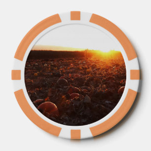 Pumpkin Patch Sunset B Poker Chips
