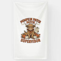 Pumpkin Patch Supervisor Highland Cow Vintage Shir