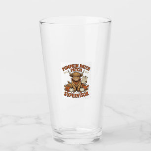 Pumpkin Patch Supervisor Highland Cow Vintage Shir Glass