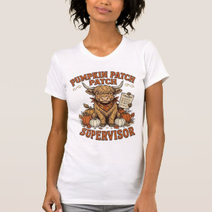 Pumpkin Patch Supervisor Highland Cow Vintage Shir T-Shirt