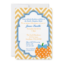 Pumpkin Patch Themed Boy Baby Shower Invitation
