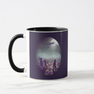 Pumpkin Patch Witches Flying Past Trick-Or-Treater Mug