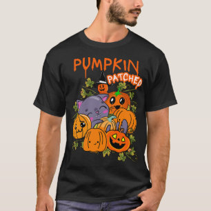 Pumpkin Patched Kawaii Orange Pumpkin Halloween Fe T-Shirt