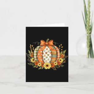 Pumpkin Patchwork Flower Thanksgiving Autumn Fall Card