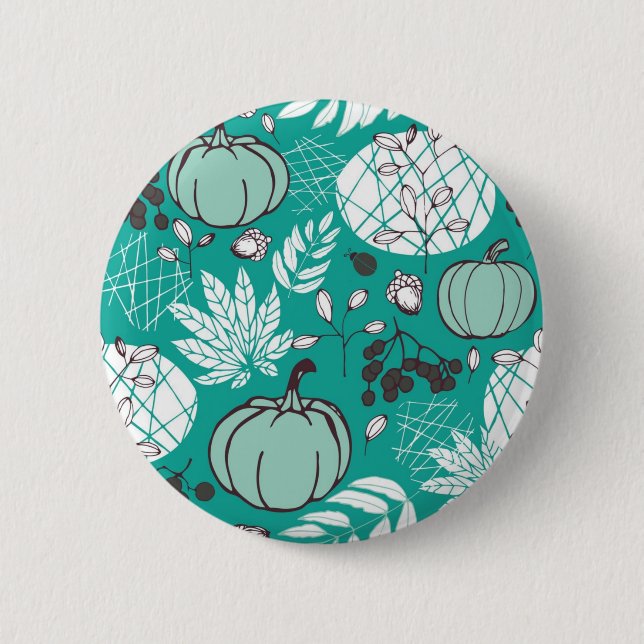 Pumpkin pattern 6 cm round badge (Front)