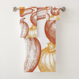 Pumpkin pattern bath towel set