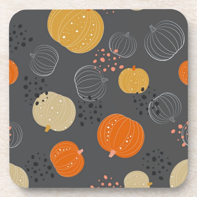 Pumpkin pattern coaster (Front)