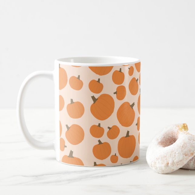 Pumpkin Pattern Coffee Mug (With Donut)