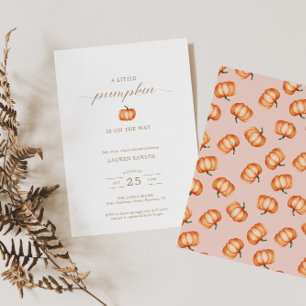 Pumpkin Pattern Fall Baby Shower   Invitation