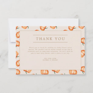 Pumpkin Pattern Fall Baby Shower    Thank You Card