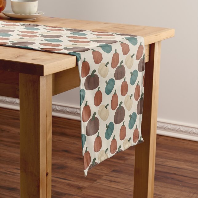 Pumpkin Pattern Fall Thanksgiving Table Runner (In Situ)