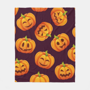 Pumpkin pattern fleece blanket
