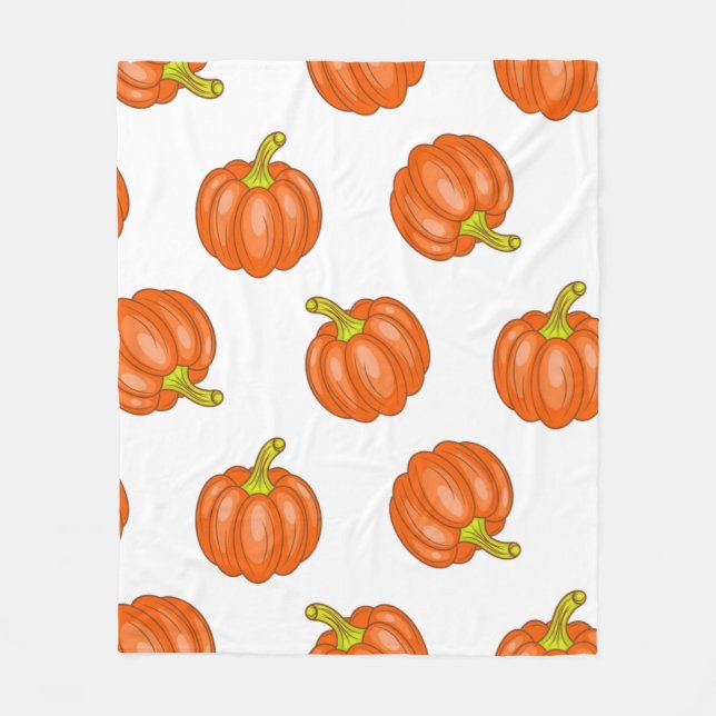 Pumpkin pattern fleece blanket (Front)