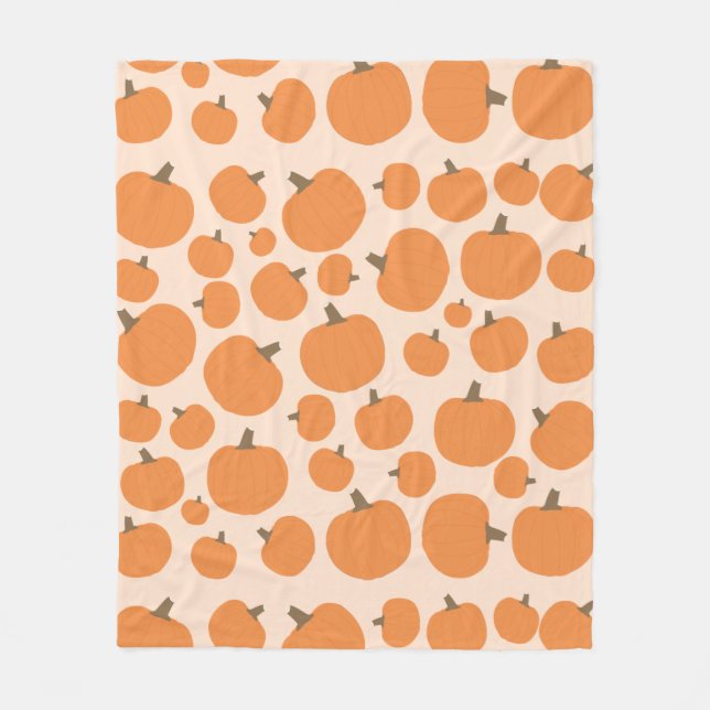 Pumpkin Pattern Fleece Blanket (Front)