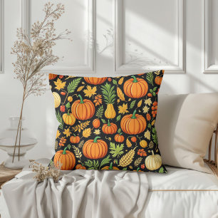 Pumpkin Pattern Harvest Day Autumn Decor Cushion