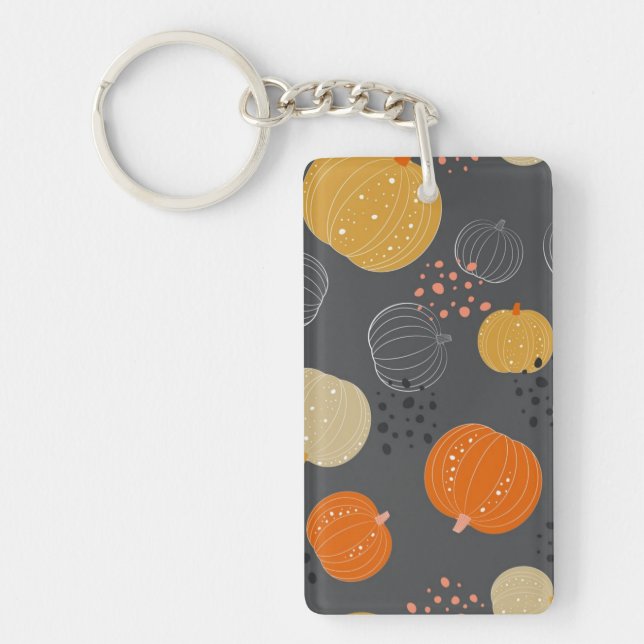Pumpkin pattern key ring (Front)