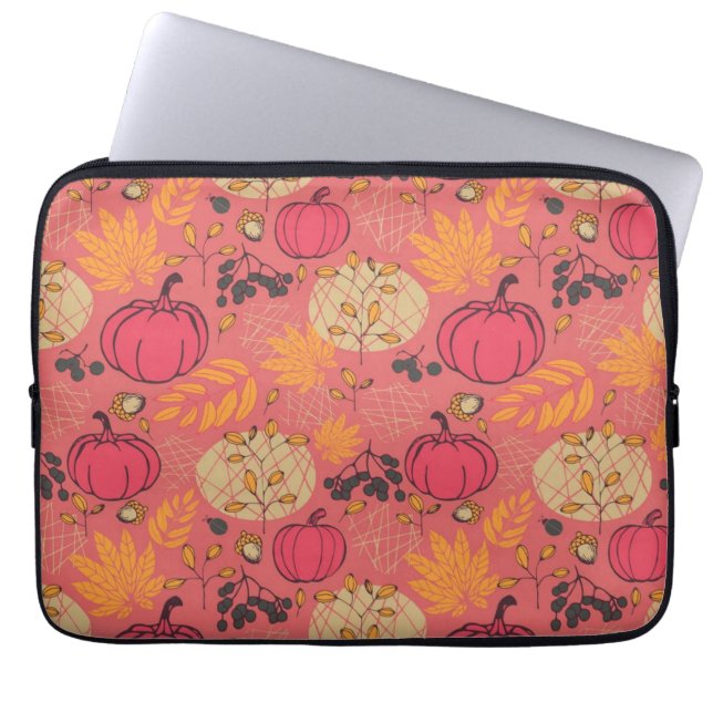 Pumpkin pattern laptop sleeve (Front)