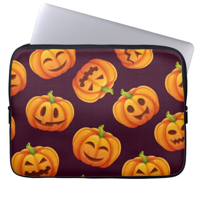 Pumpkin pattern laptop sleeve (Front)