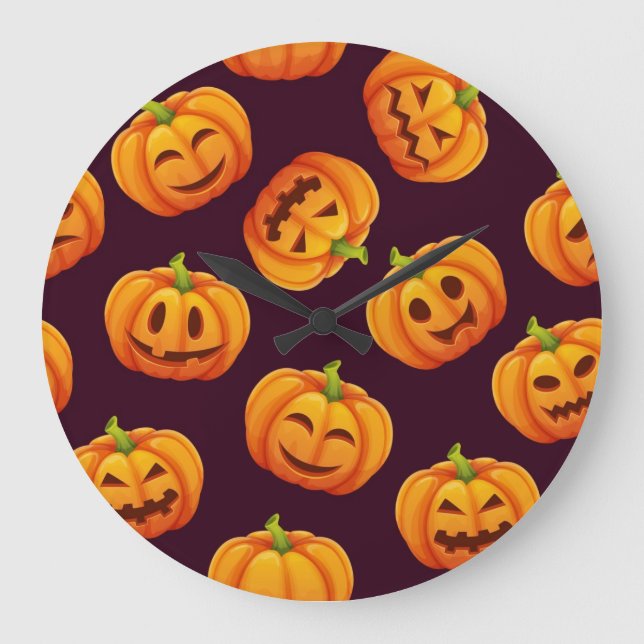 Pumpkin pattern large clock (Front)