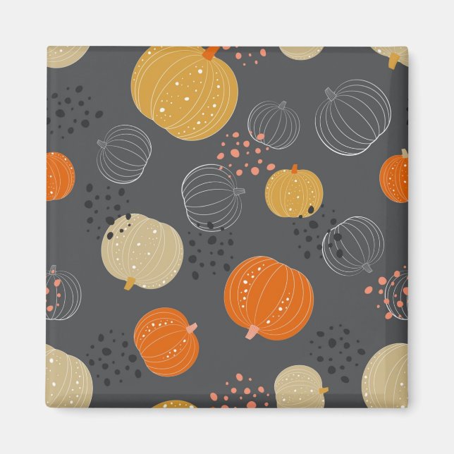 Pumpkin pattern magnet (Front)
