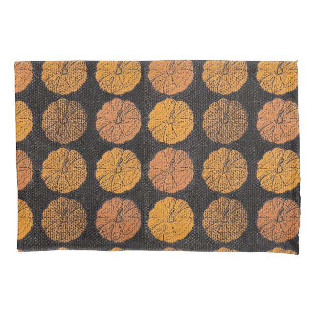 Pumpkin Pattern Orange Pillowcase (Front)