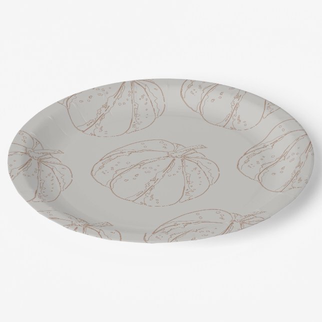 Pumpkin pattern paper plate (Angled)