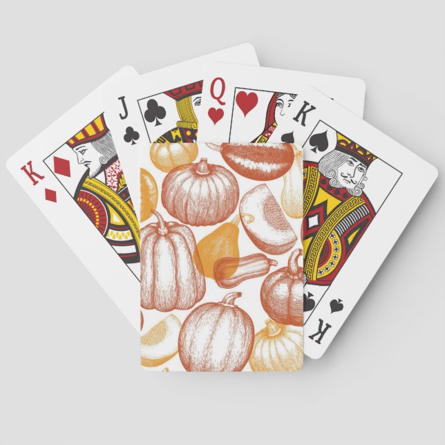 Pumpkin pattern playing cards (Back)