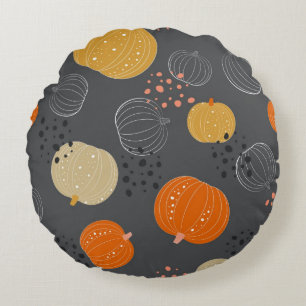 Pumpkin pattern round cushion