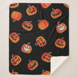 Pumpkin pattern sherpa blanket