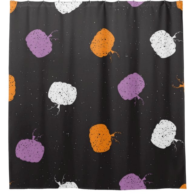 Pumpkin pattern shower curtain (Front)