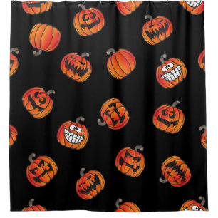 Pumpkin pattern shower curtain