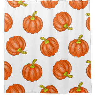 Pumpkin pattern shower curtain