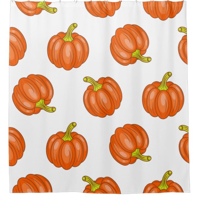 Pumpkin pattern shower curtain (Front)