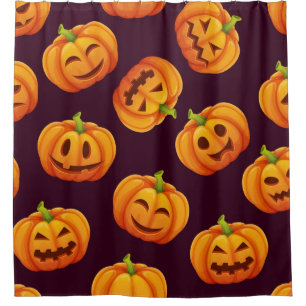 Pumpkin pattern shower curtain