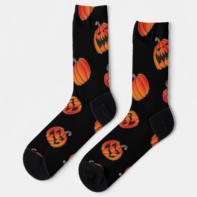 Pumpkin pattern socks (Left)